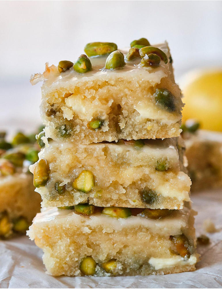 Blondies de Pistacho y Limón |Lily's Cake Málaga